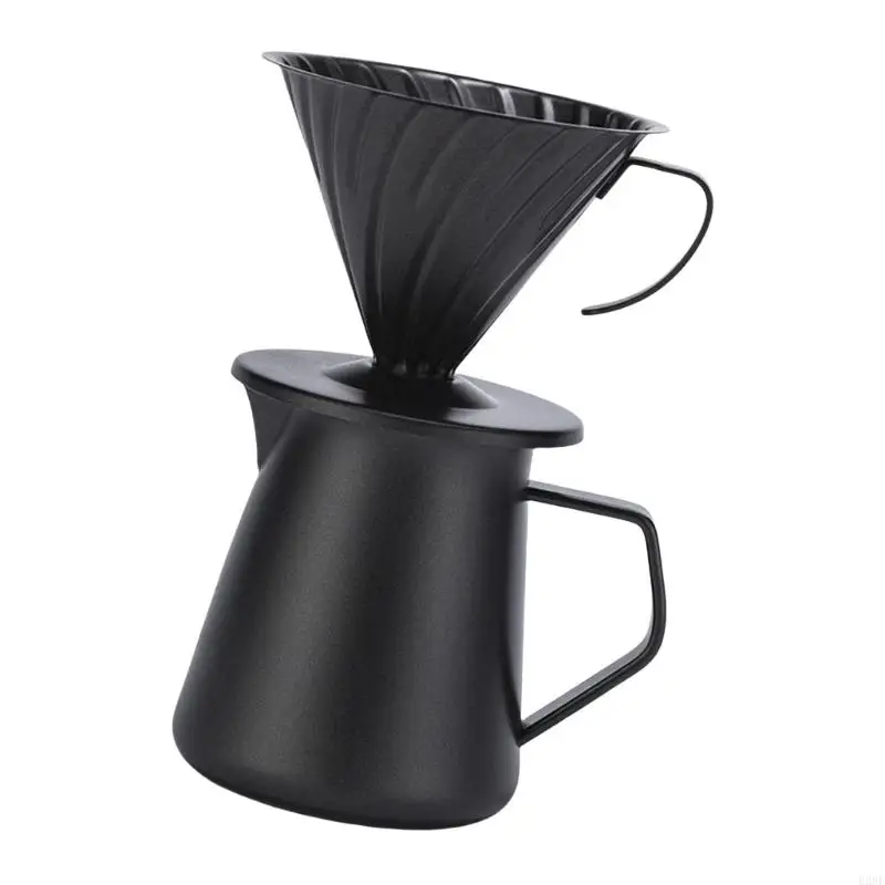 B2RF 304Stainless Steel Coffee Server Hand DRIP Coffee Maker 600ml Kapasitas Filter Filter Manual Manual untuk Penggunaan Rumah