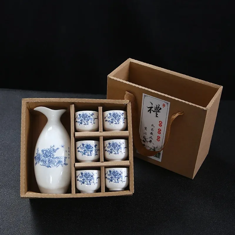 

Керамический китайский диспенсер для вина, железный горшок для вина Baijiu, стеклянный набор