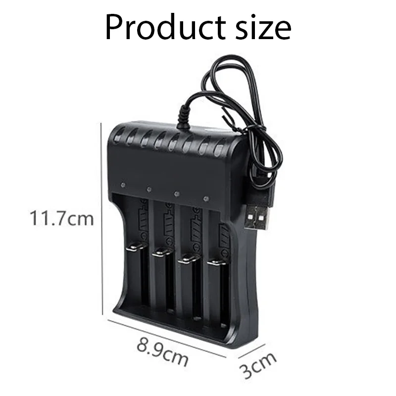 4 Slots 18650 Battery Charger 3.7/4.2V Series Lithium Battery Charging For 18350 14500 26500 22650 Fast USB Charging Adapter