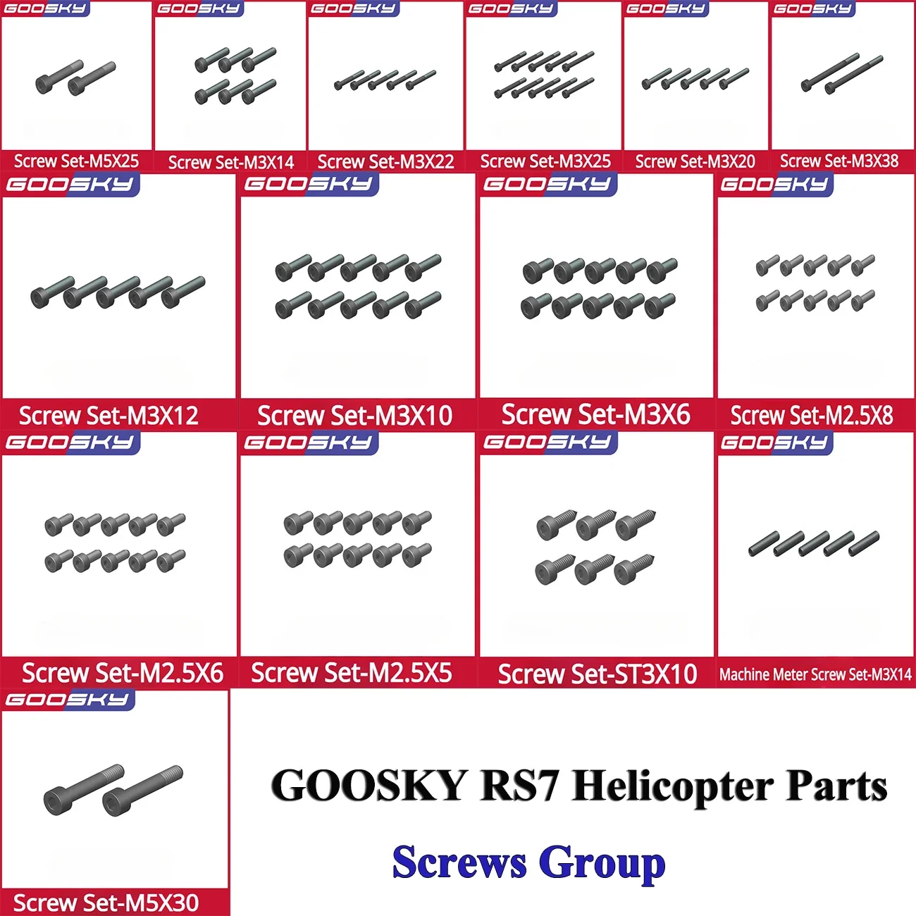 

GOOSKY RS7 RC Helicopter Spare Parts Screws