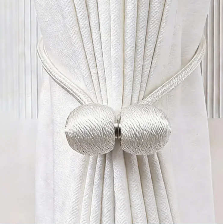 2 Stück Vorhanghalterungen, ein Paar Set, magnetische Seile, luxuriöse magnetische Vorhangschnallen. – Detail 4