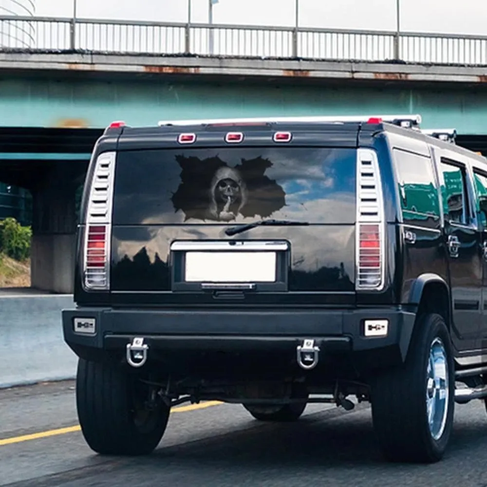 Waterproof Skull Car Party Wall Decals for Windows Floors Doors and Appliances Horror Themed PVC Stickers for Smooth Use