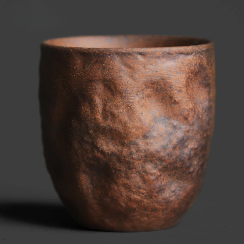 Rough Pottery Old Rock Clay Stone Texture Master Teacup Chinese Zen Kung Fu Tea Ceremony Drinking Tea Master Single Cup
