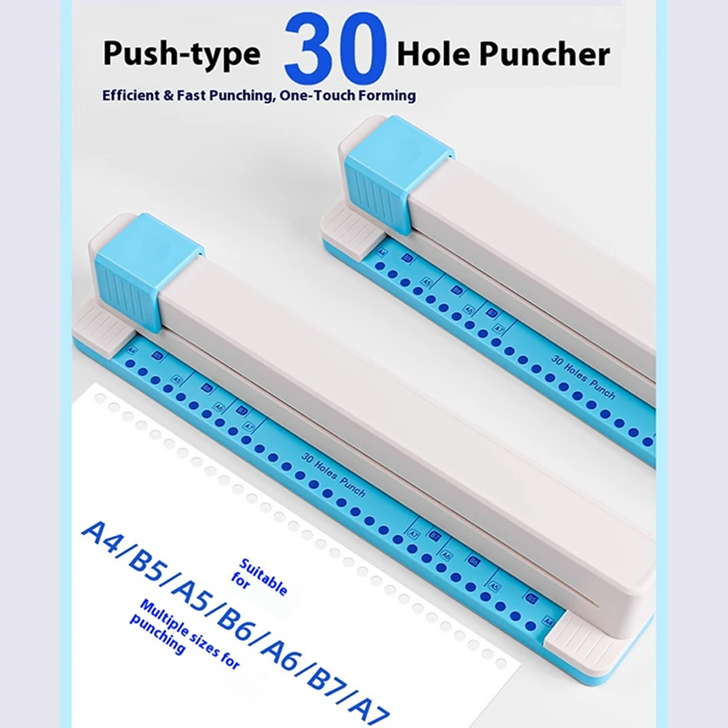 Manual DIY Paper Machine 30 Hole Punching Machine DIY Hand Push A4 B5 A5 B6 A6 B7 A7 Paper Machine Document Collar Punching