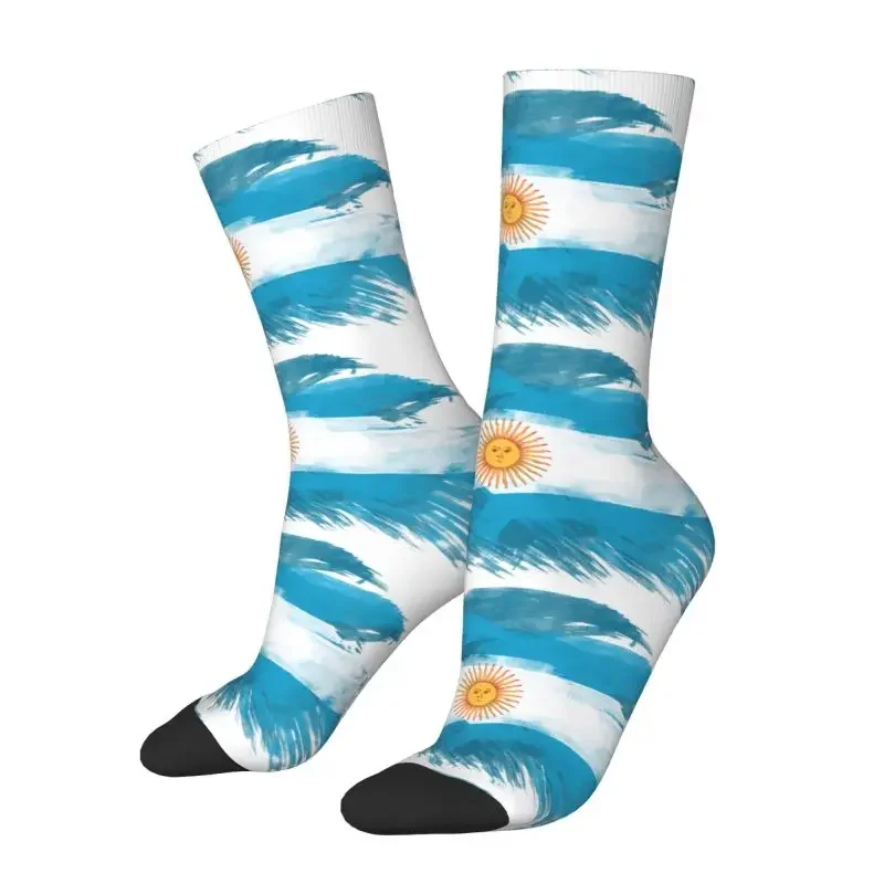 Argentina Flag Mens Crazy Crew Socks Unisex Kawaii 3D Printing Argentinian Proud Dress Socks