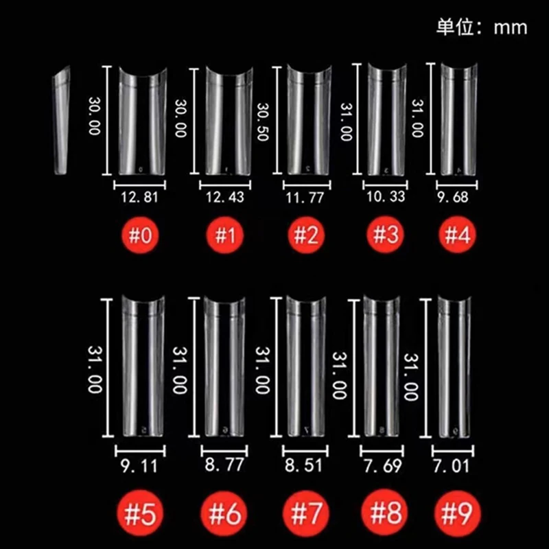 100pcs No C Curve XL Square Straight False Nail Tips Gel X Nails Extension System Half Cover Clear Coffin Press On Nail Tips