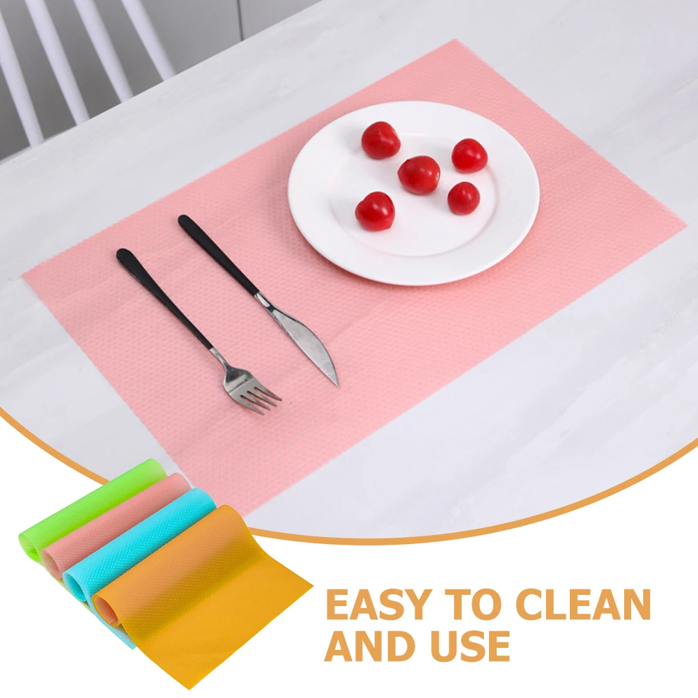 

4Pcs Eva Refrigerator Mats Heat Resistant Non-Slip Fridge Shelf Liners Washable Anti-Scratch Cabinet Drawer Liners