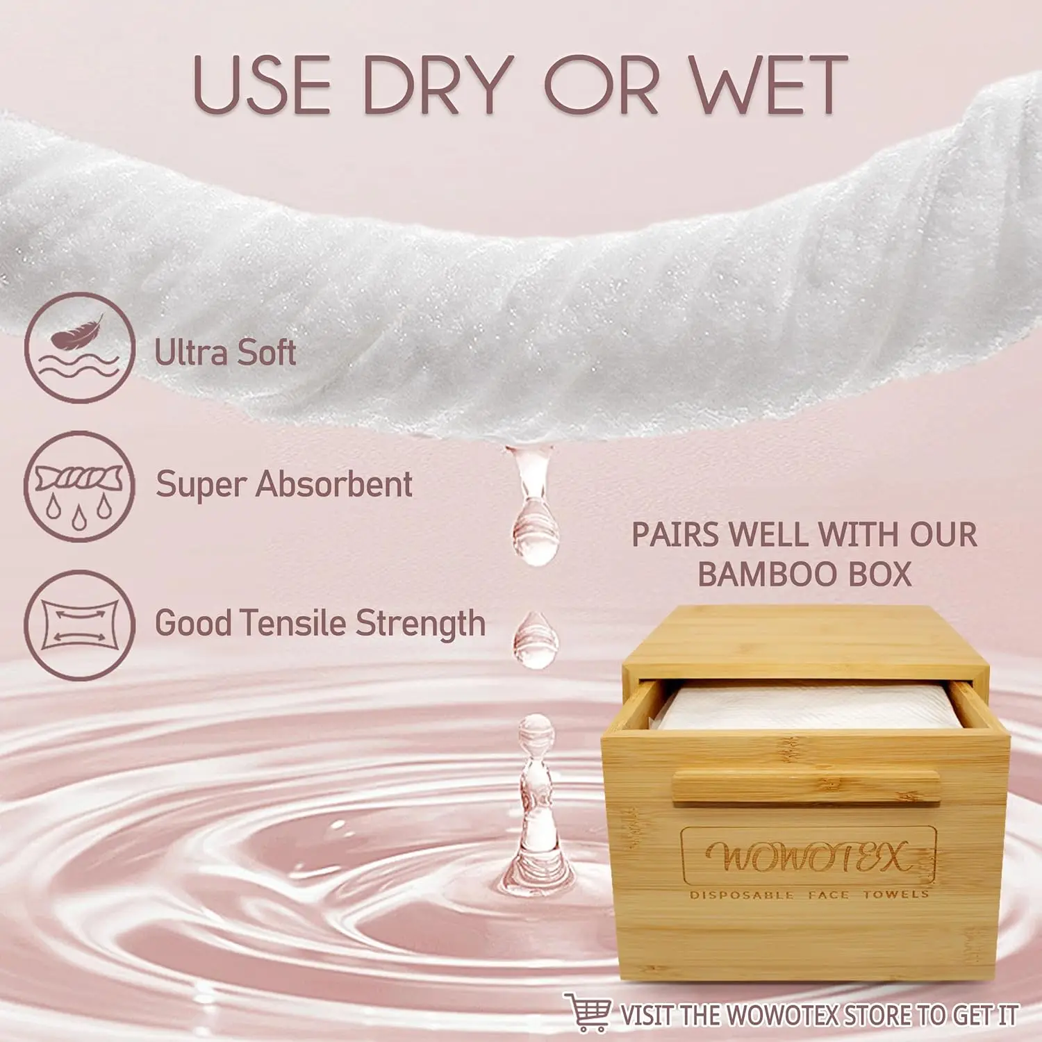 100% Cotton Disposable Face Towel, 200 Count, 10x12 Inch, Biodegradable Thick Soft Wipes for Sensitive Skin and Baby Care view 6