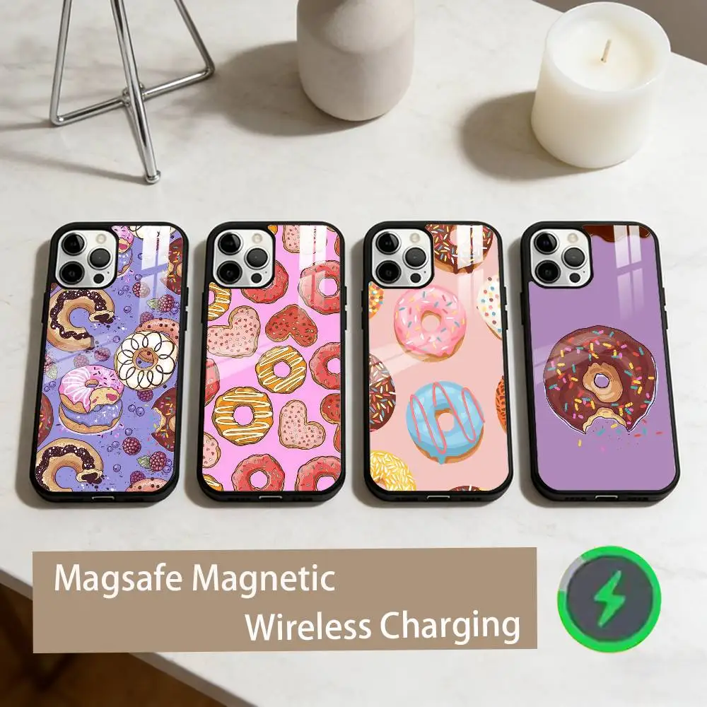 

Donuts Dessert Snacks Phone Case For iPhone17,16,15,14,13,12,11 Plus,Pro Max Magnetic For Magsafe Wireless Charging
