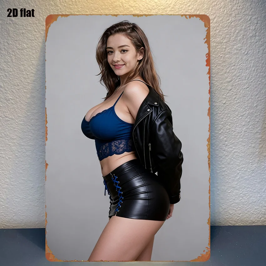1pc Metal Sign Featuring a Stylish And Trendy Female Portrait Poster, And Made of Iron Art, with Pre-Drilled Holes for Easy Hang