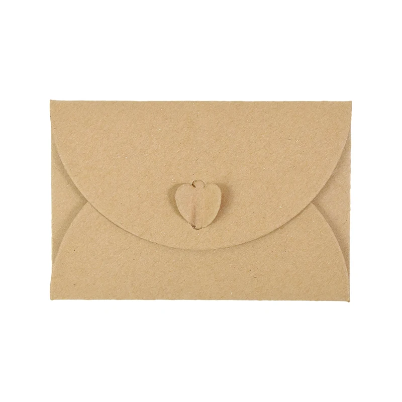 10PCS Kraft Paper Envelope 3D Love Button Invitation Greeting Card Valentine\'s Day Gift Letter Wedding Party Invitation Cards