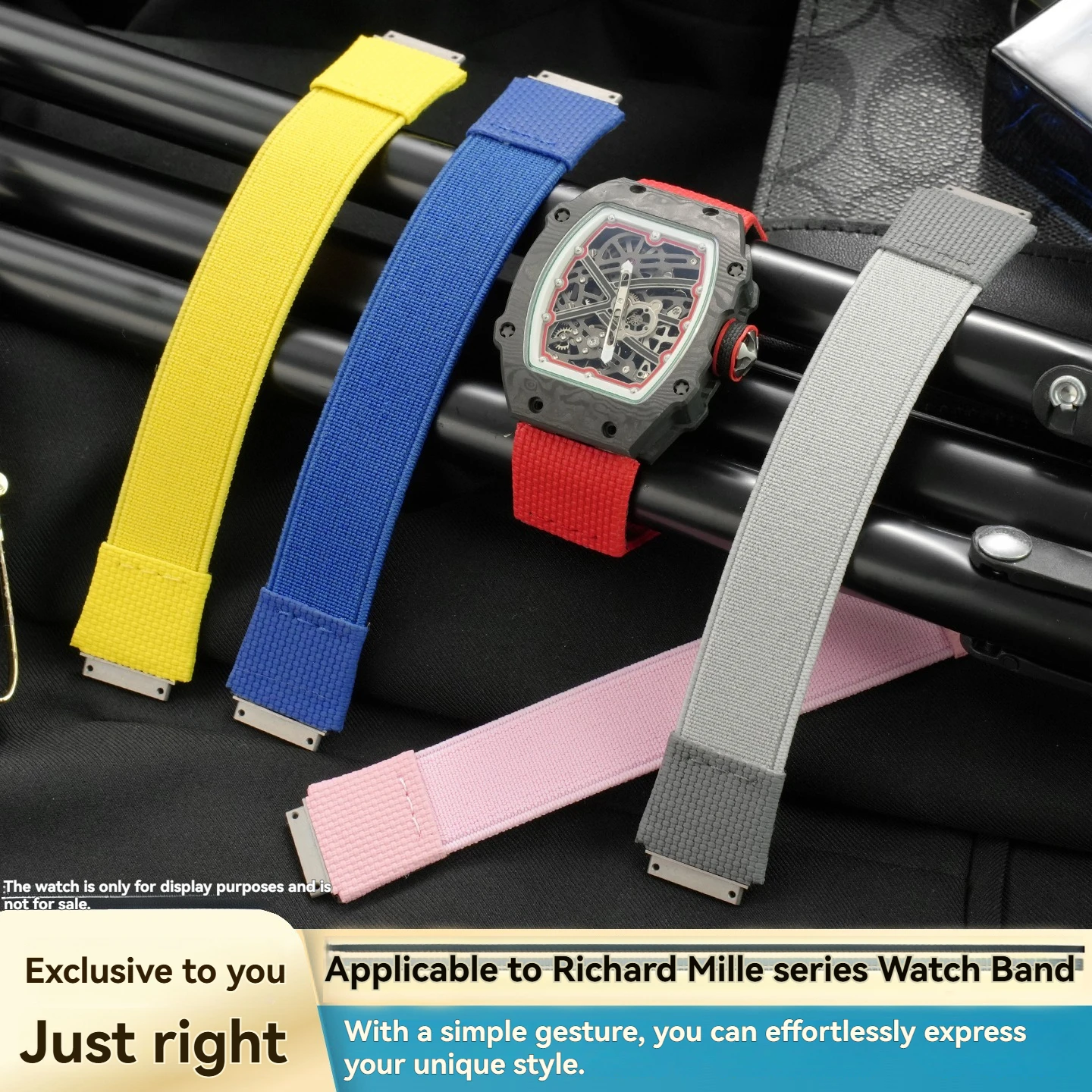 Customized Elastic Band For Richard Mille RM055 For RM67-01 RM035 RM030 RM67-02 RM35-02 Men's Series Elastic Band Loop Strap