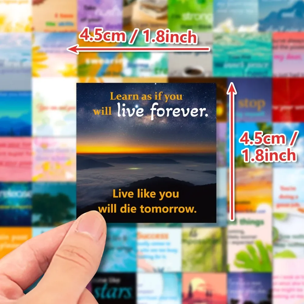 10/30/50PCS Inspirational Card Motivational Posters Graffiti Stickers - Waterproof Vinyl Decals for Laptops  Water Bottles Car