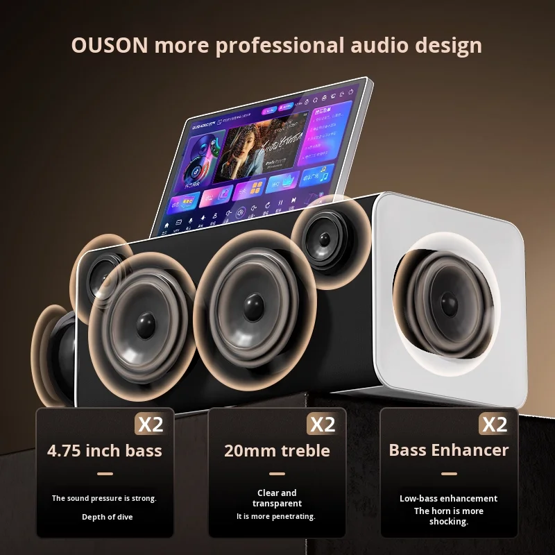 Ousheng All-in-One Home Karaoke Machine Dual Microphones Android