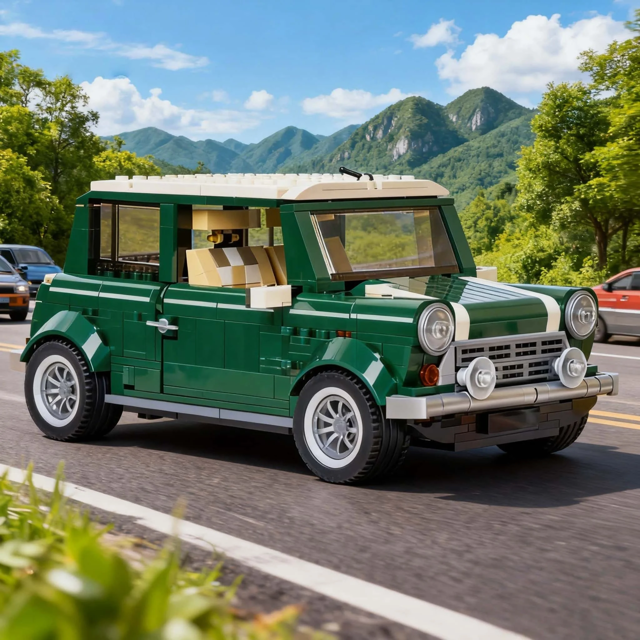 

Green car home decoration car 2026 new retro shape modular assembly interesting desktop decorations adult holiday gifts gifts