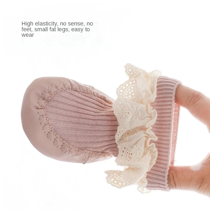 New Baby Ruffle Socks with Rubber Soles Infant Sock Newborn Autumn Children Floor Lace Flowers Shoes Anti Slip Soft Sole Sock