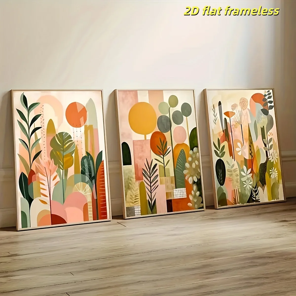 3 abstrakte Farbplakate mit tropischer Dschungelkunst auf Leinwand, Schlafzimmer, Büro, Wohnzimmer, Café, Bar, Wanddekoration, 2D, flach, Pri