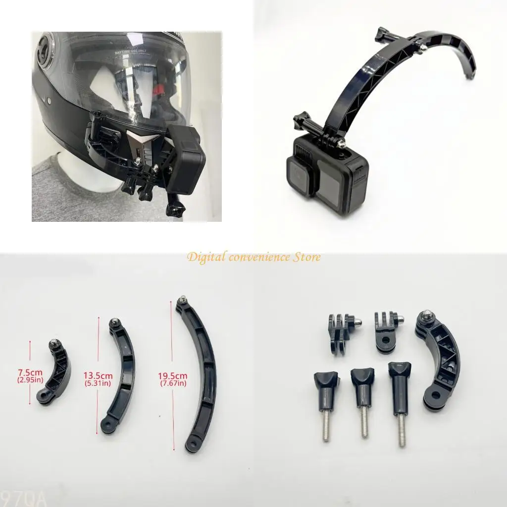 

97QA 3 Lengths Extension Rod Helmets Arm Extension Curved Poles Selfie Tripod Adapters for Action Cameras