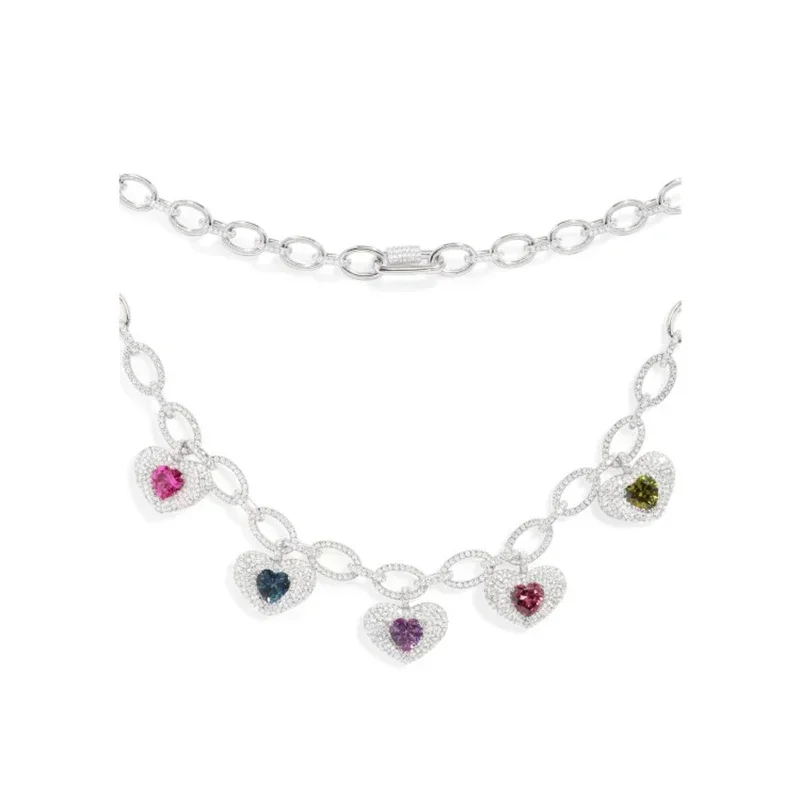 LI KI 925 Sterling Silver High Quality 2023 October New Love Color Diamond Earrings Necklace Bracelet Ring Exquisite Jewelry - view 2
