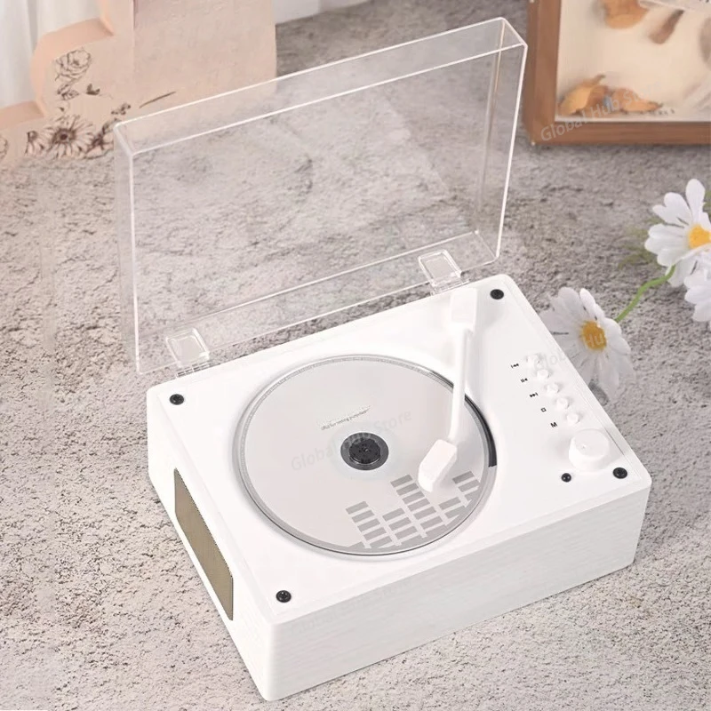 Portable Retro CD Player CD Player Retro Two-way Bluetooth Speaker USB Album Disc Integrated Player Gift