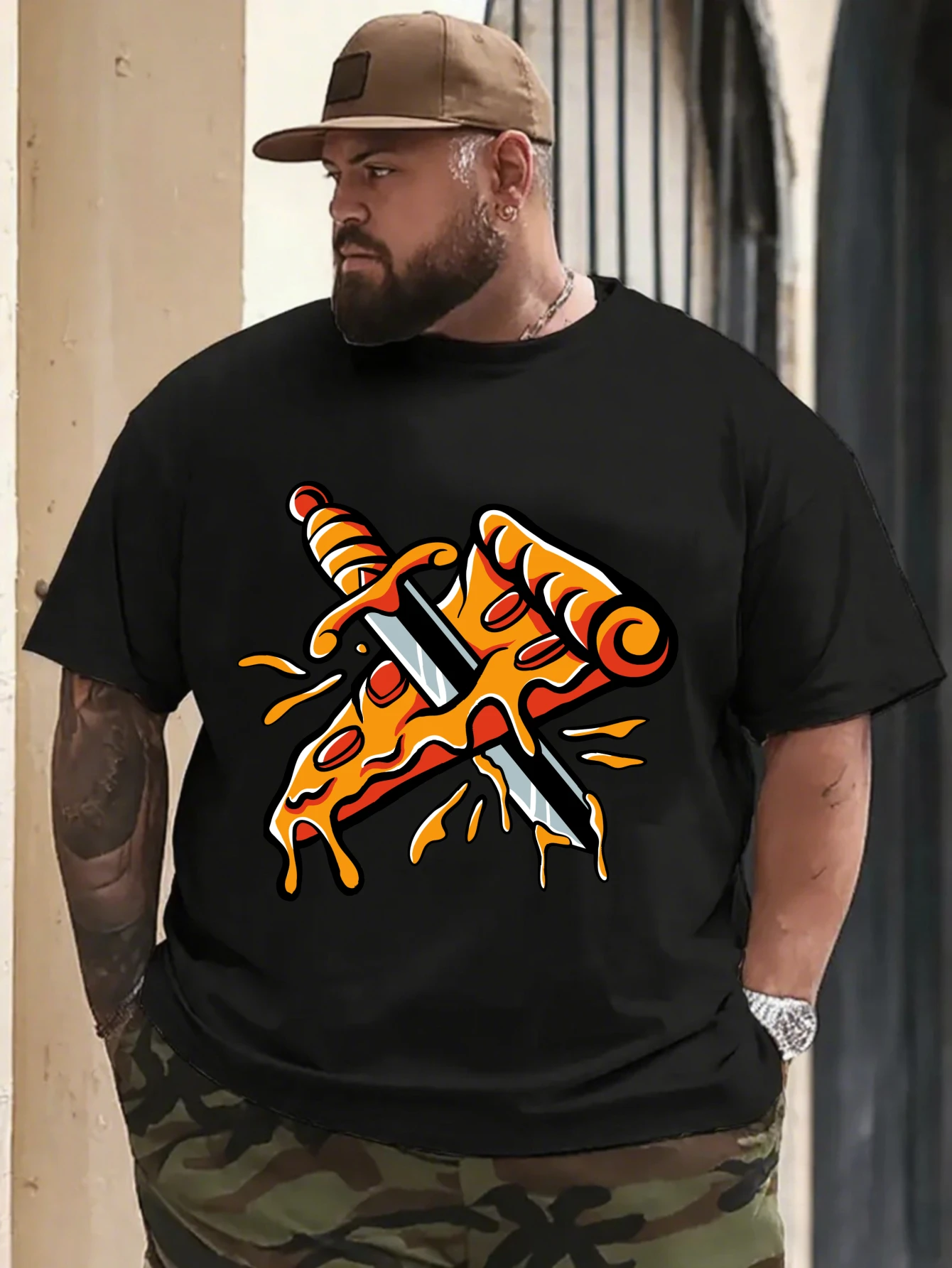 

Men's Vintage Lips Graphic T-Shirt Retro Pop Art Casual Streetwear Cotton Tops
