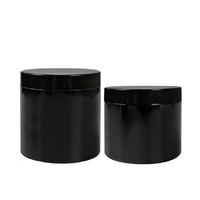 14PCS Cosmetic Container Black Dia.89 Plastic PET Pots Packaging Empty Refillable Bottle Skincare Cream Jars 250mlG 400ml 500ml