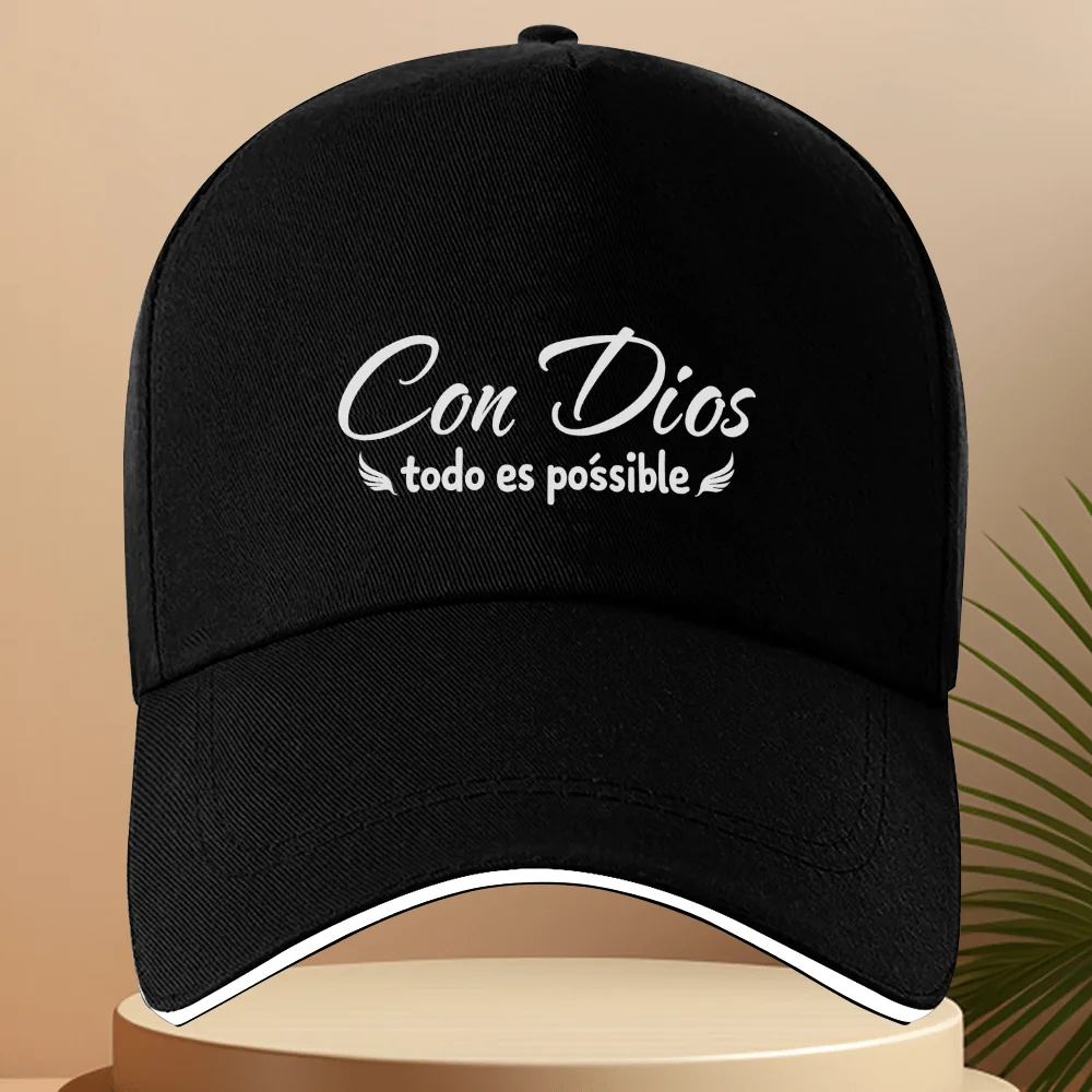 

1pc of Spanish Motivational Slogans Baseball Cap, Trendy Visor, Suitable for Everyone, Adjustable, an Ideal Present for Any Time