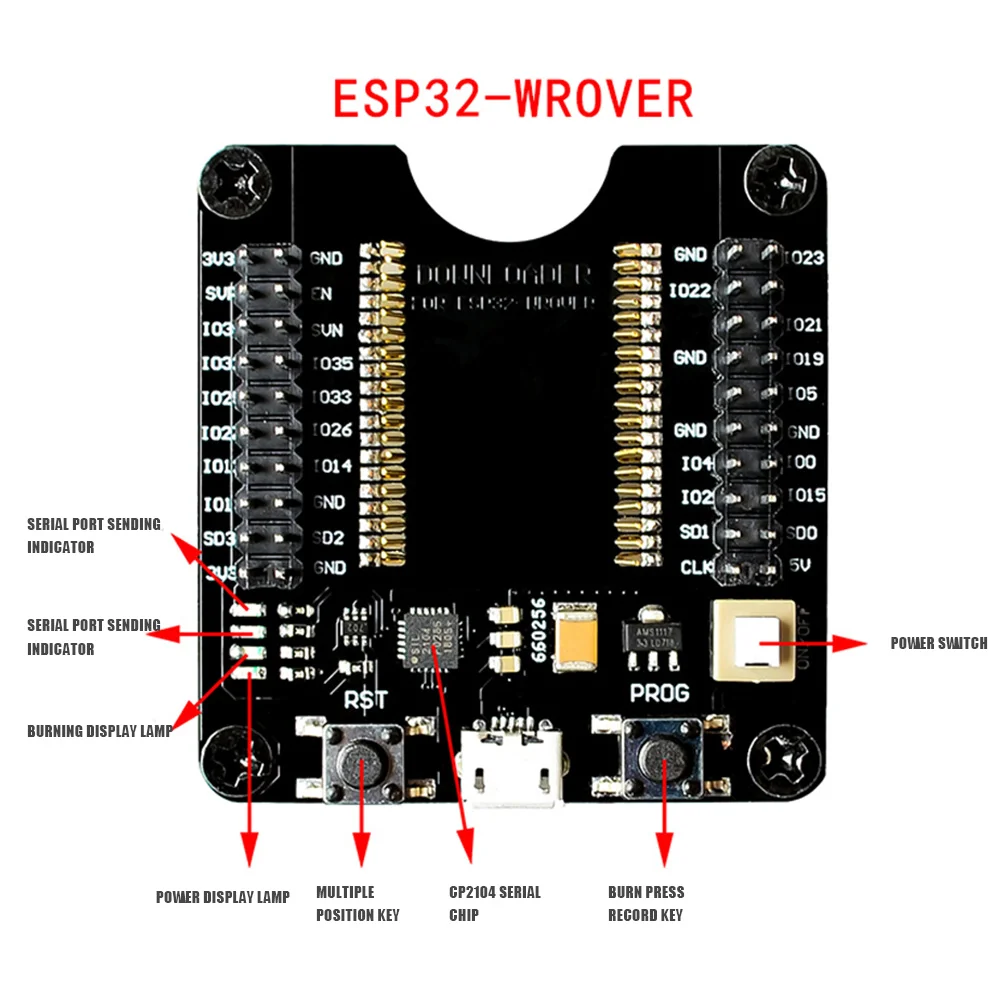 ESP32-WROVER Development Board ESP32 Test Board ESP32-WROVER Burn Fixture, for ESP-12F ESP-07S ESP-12S Module