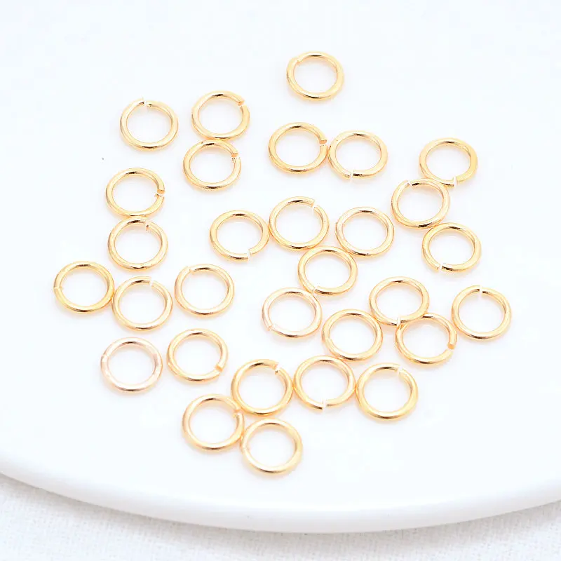 Multi Size 14K Gold Color Plated 100PCS Open Jump Rings Split Rings Connecting Rings for Jewelry Making Metal Ring DIY