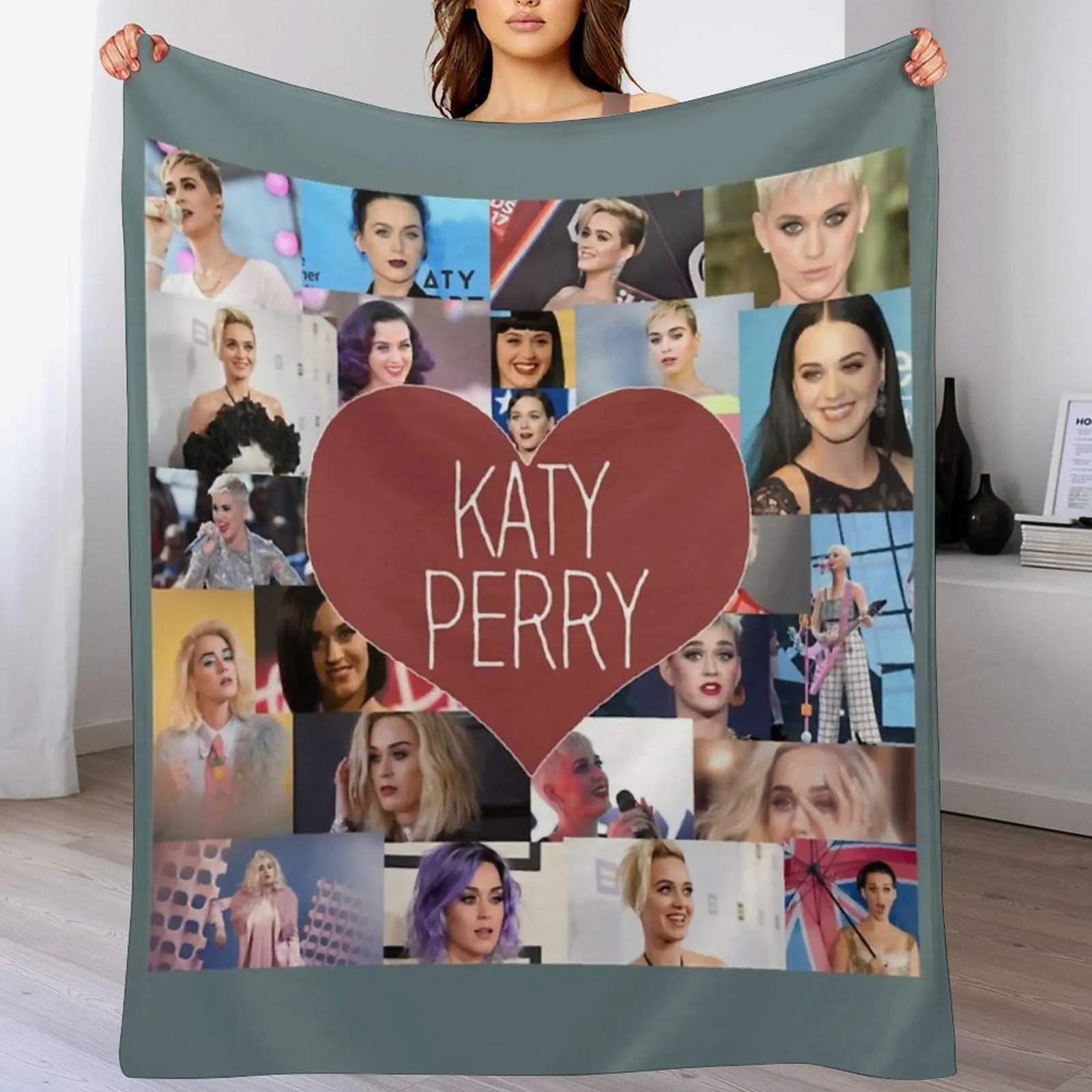 I love Katy Perry Katy Perry Collage Throw Blanket sofa bed Softest Nap Flannel Blankets