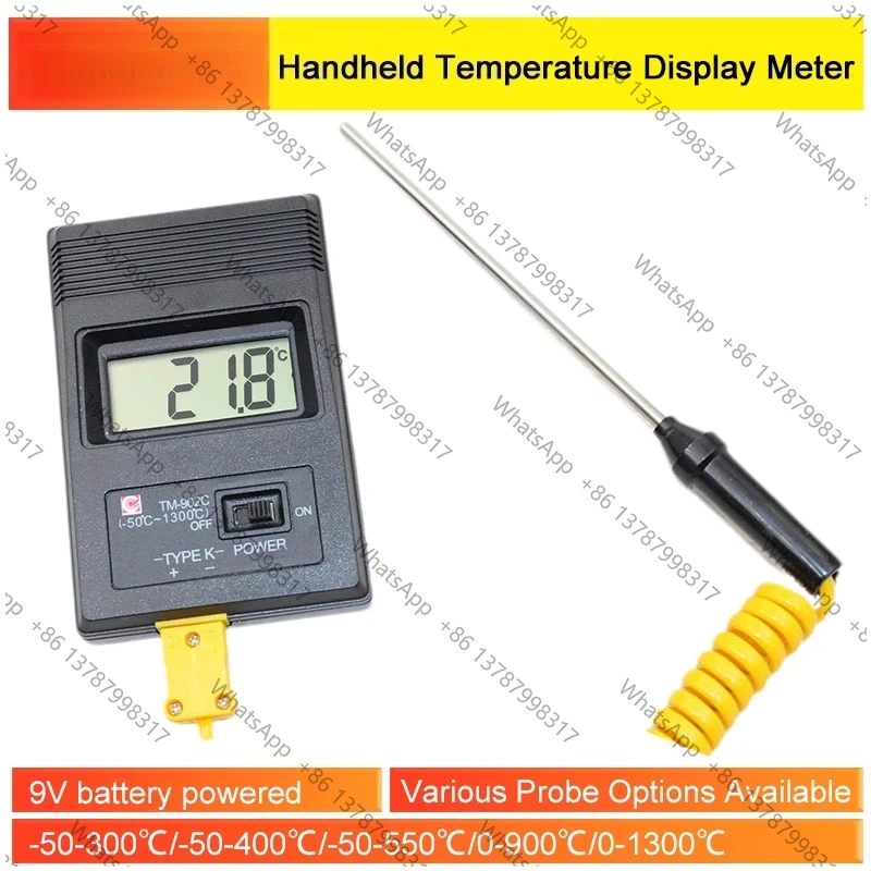 TM902C K-Type Thermocouple Thermometer Industrial Digital Display Temperature Meter High Temp Gauge for Oil Water Dyeing