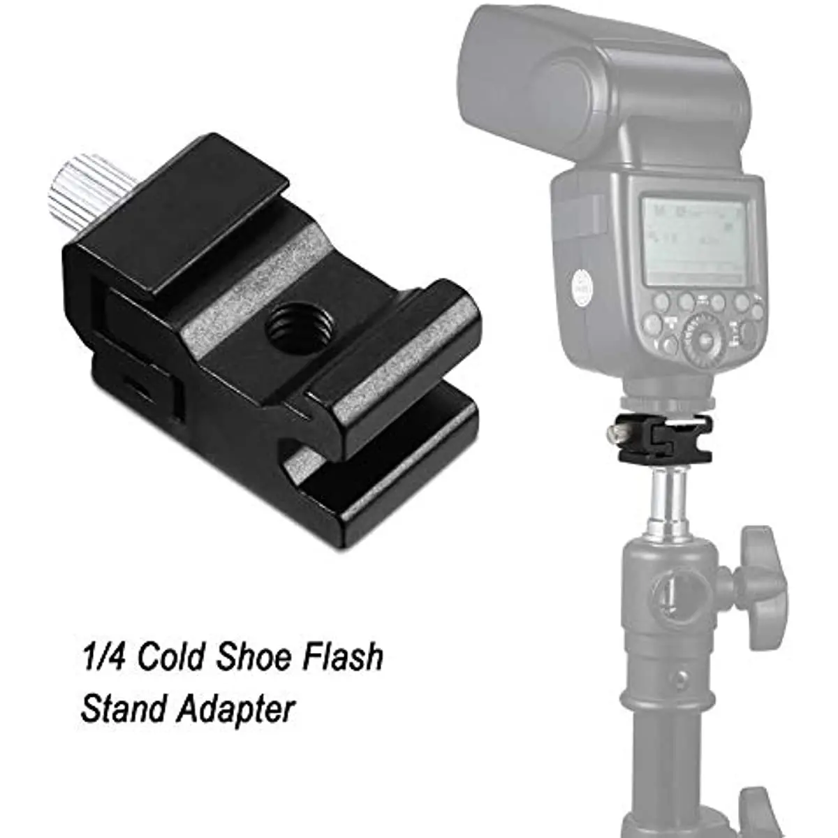 1/4 Inch Cold Shoe Mount Adapter and Hot Shoe Flash Stand Adapter Kit for DSLR Camera Rig, Camera Flash Shoe Mounts Tripod