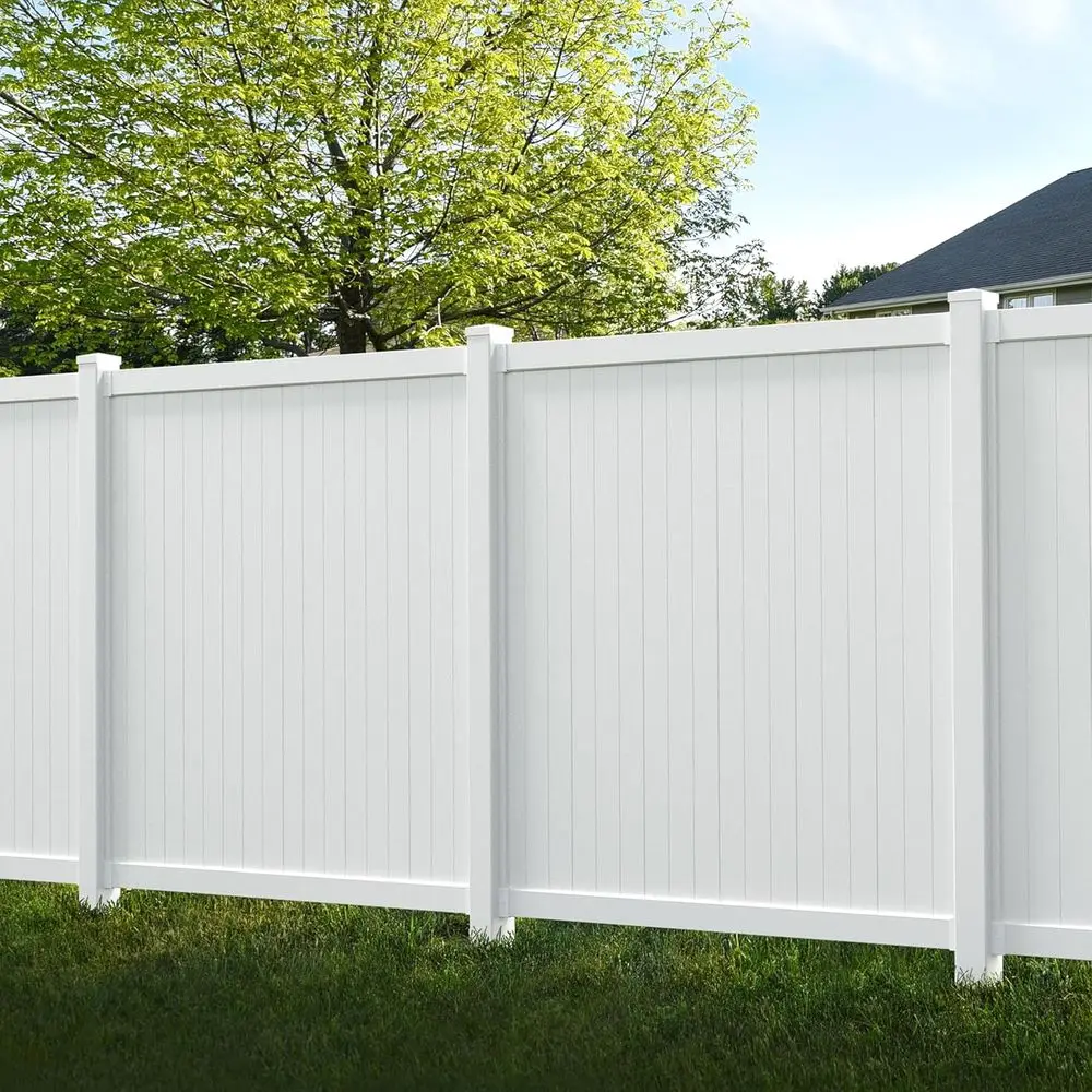 

6t H x 6t W (1 Panel + 1 Post) Permanent No Dig WamBam Privacy ence Kit, Durable White Vinyl Privacy ence, BL19110