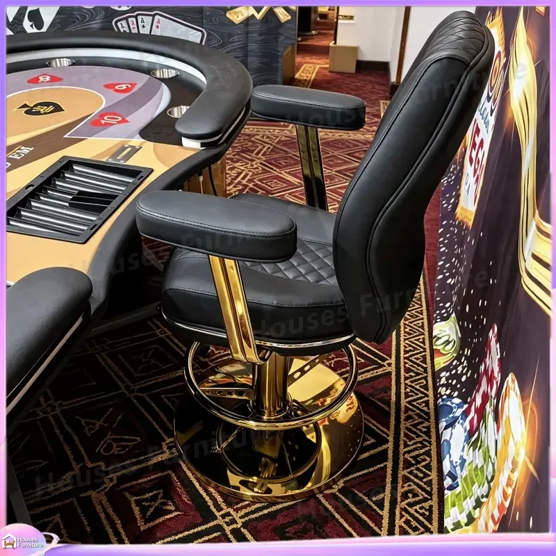 210 Ergonomic Casino Chair with Footrest Diamond Pattern Seat Super Comfortable Gaming Poker Chair Home Office Desk Swivel