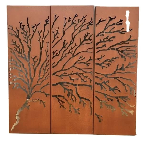 

Садовый забор, декоративные ржавые стальные панели CORTEN
