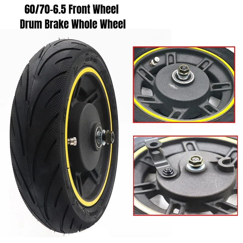 

10 inch 60/70-6.5 tires and wheel hub drum brake complete front wheels suitable for Ninebot Max G30 scooter