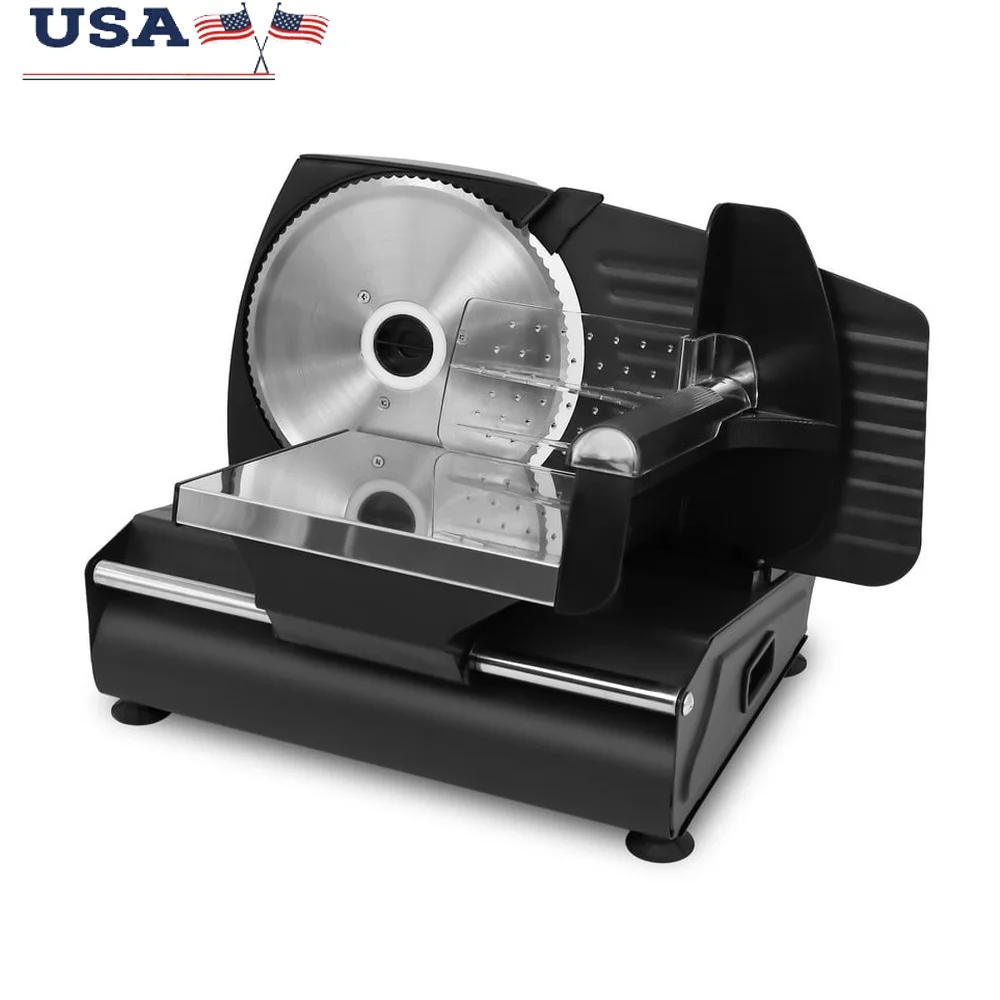 

Ultimate Electric Meat Slicer with Stainless Steel Blade Adjustable Thickness Deli Food Slicer Cold Cuts Cheese Vegetables Easy