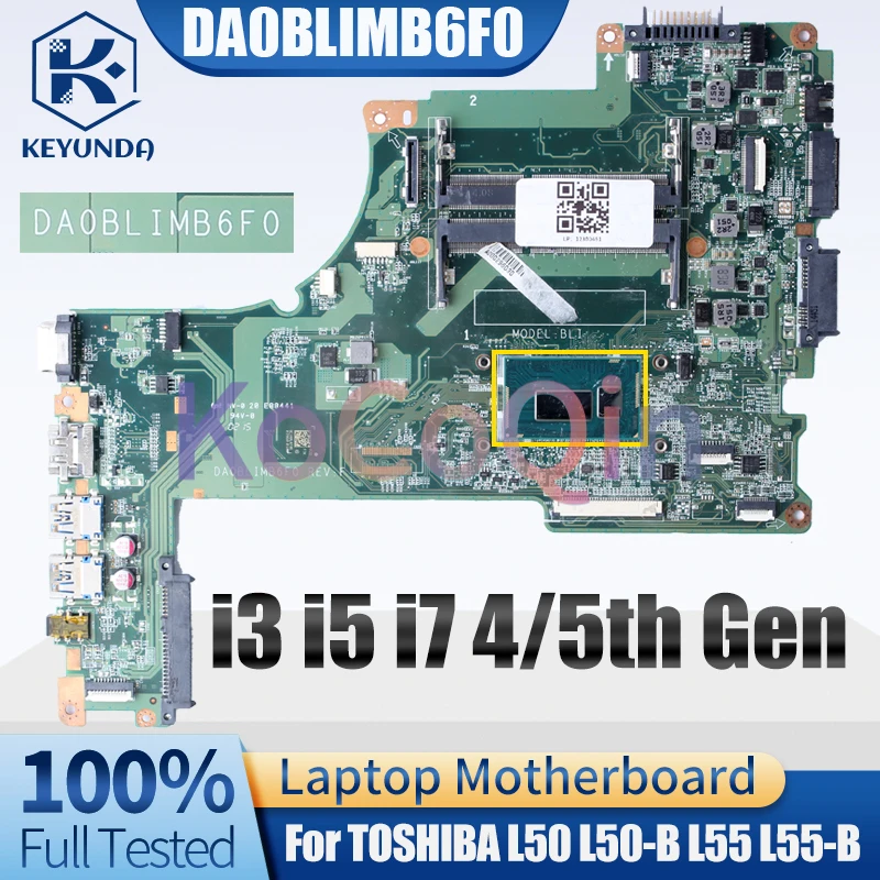 Imagem -02 - Placa-mãe para Notebook Toshiba Da0blimb6f0 i3 i5 i7 5ª Geração A000296030 A000300080 L50 L50-b L55 L55-b