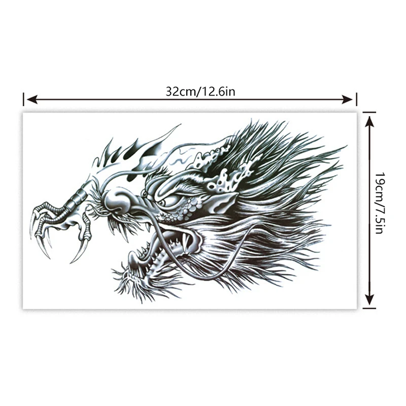 Dragon Wing Temporary Tattoo Sticker Waterproof Black Henna Anime Body Art Tattoo Fake Water Transfer Decal Sexy For Men Women. view 6