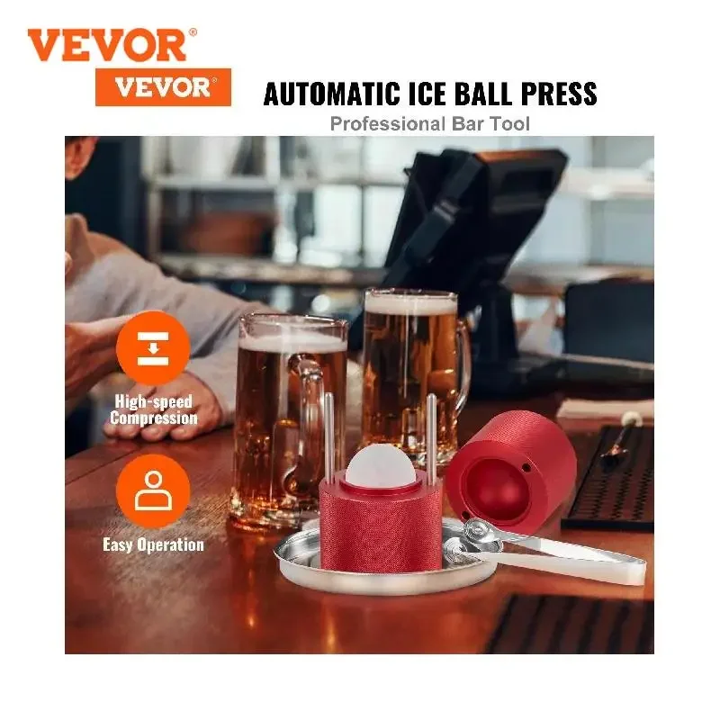 VEVOR Ice Ball Press  2.4" Ice Ball Maker, Aircraft Al Alloy  Ball Press Kit for 60mm Ice Sphere