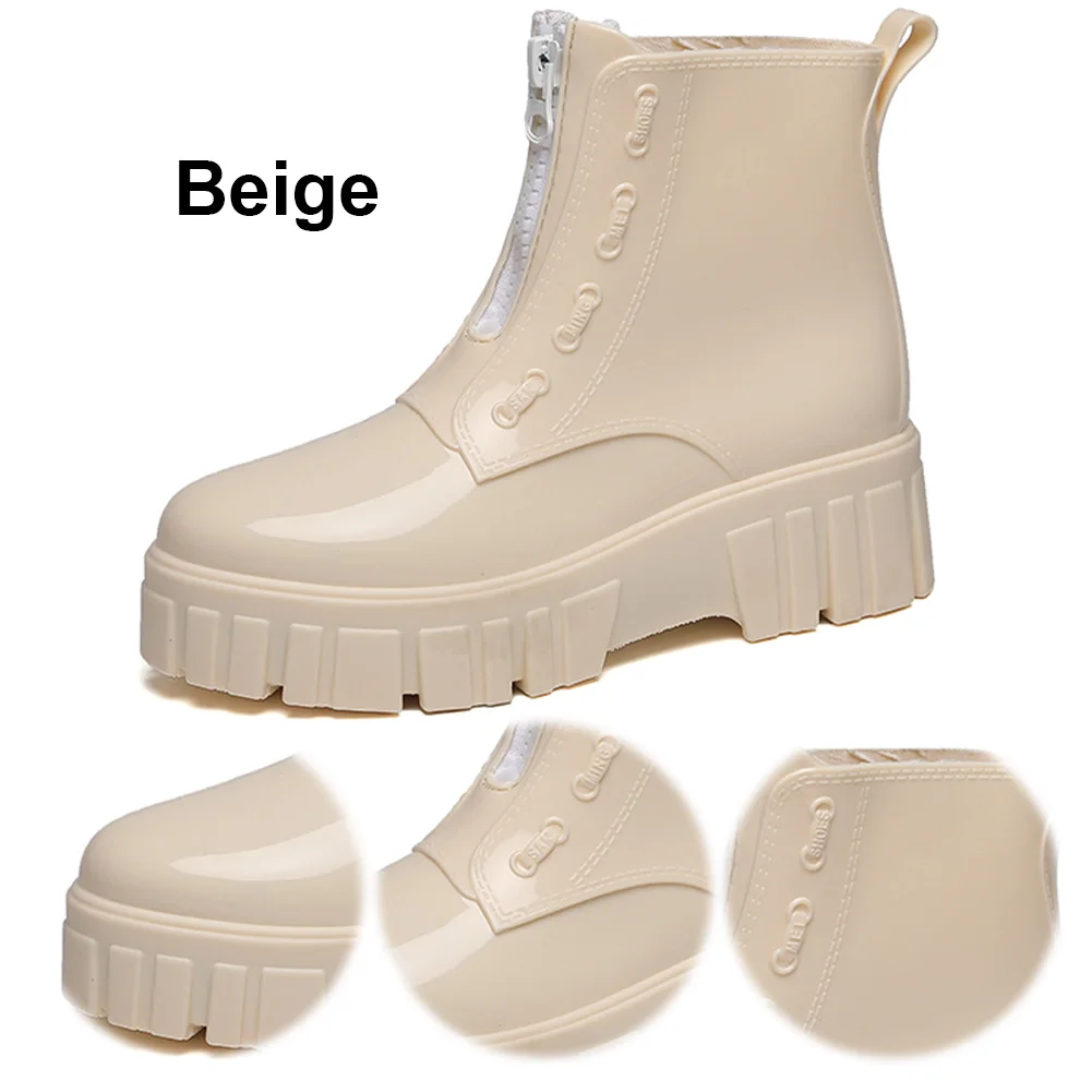 Women's Rain Boots Anti-Slipping Chelsea Rainboots Rubber Garden Shoes Wellington Boots Outdoor Work Shoes