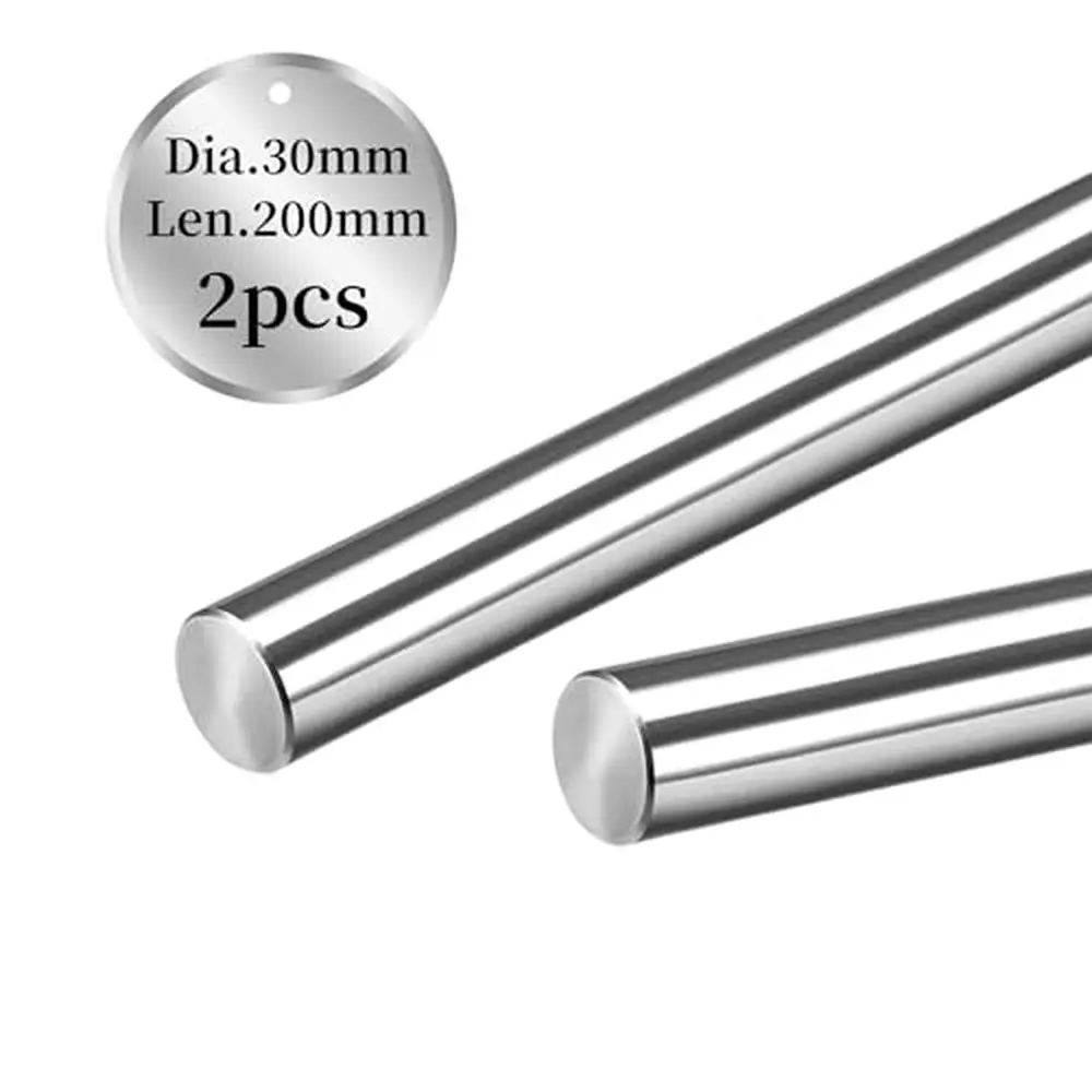 Linear Motion Shaft Pair 30mm x 200mm Hardened Chrome Plated Metric Rail Guide Kit