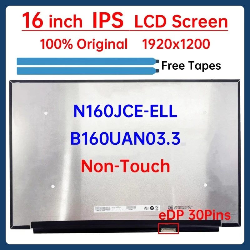 16 Polegada tela lcd do portátil b160uan03.3 N160JCE-ELL n160jce ell display matriz painel substituição 1920x1200 edp 30 pinos não-toque
