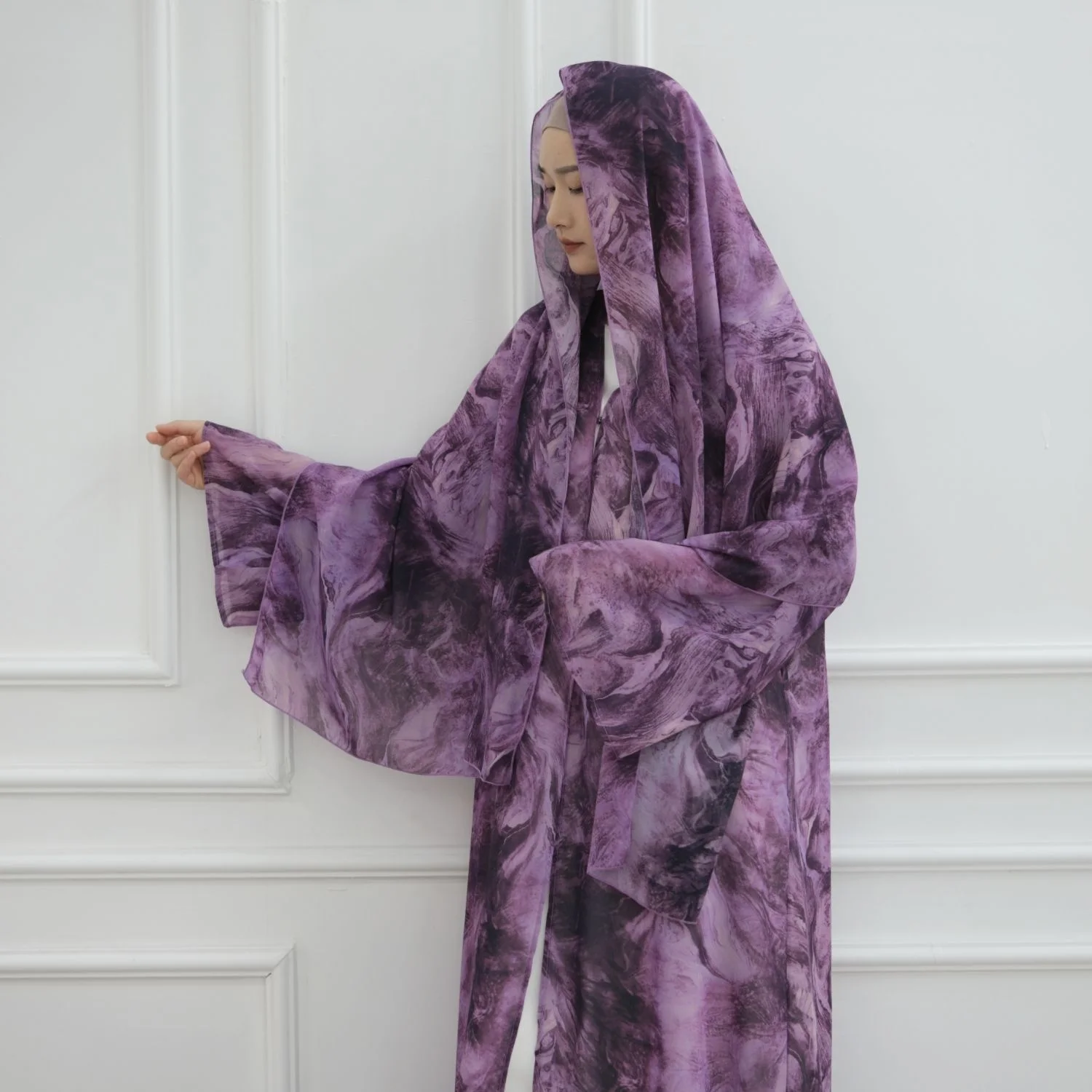 

Open Abaya Ombre Printed Kimono Cardigan Women Muslim Hijab Dress Dubai Abayas Turkey Kaftan Kebaya Caftan Marocain Femme Robe