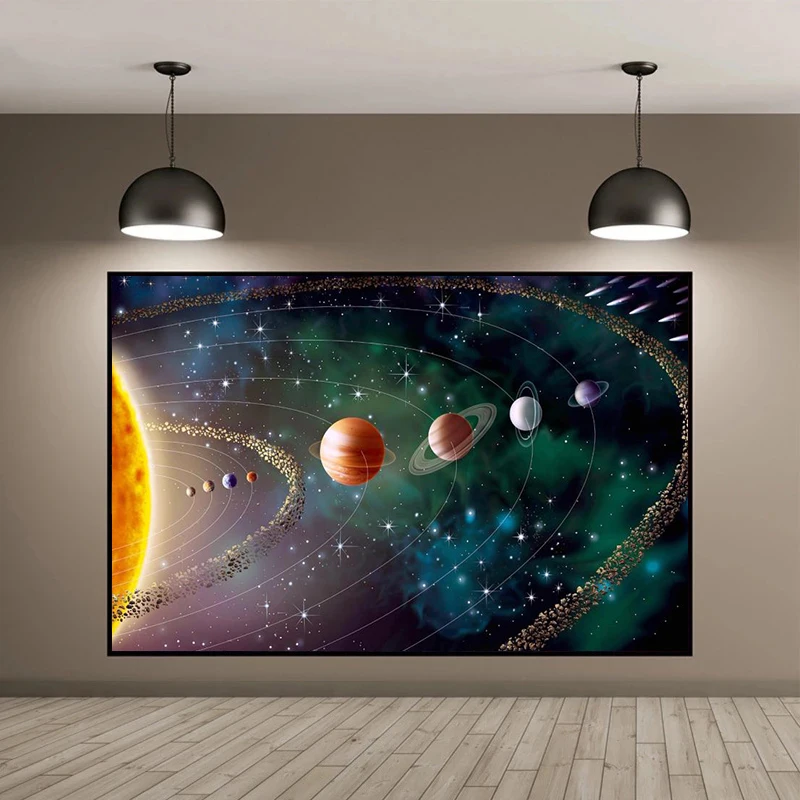 Solar System Planetary Nebula Space Universe Series Canvas Painting HD Print Wall Poster Research Room Classroom Home Decoration