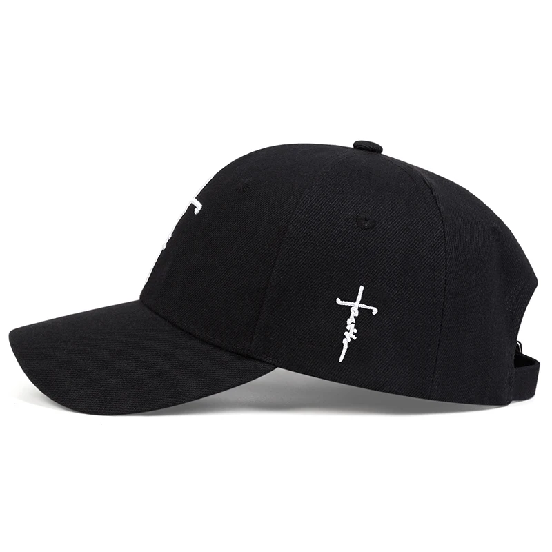 Modna czapka z daszkiem z haftem wiary mężczyźni kobiety wiosna lato kapelusze przeciwsłoneczne bawełna czapka typu Snapback Unisex Hip Hop czapki