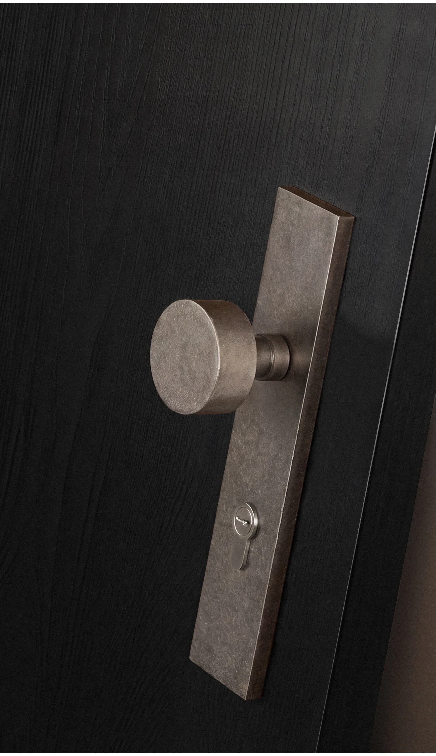 DOOROOM Messing-Türschloss im Vintage-Silber-Look, integrierte Schlosspaneele, Innentürschloss, dekoratives Schloss, Durchgangsschloss – Detail 9