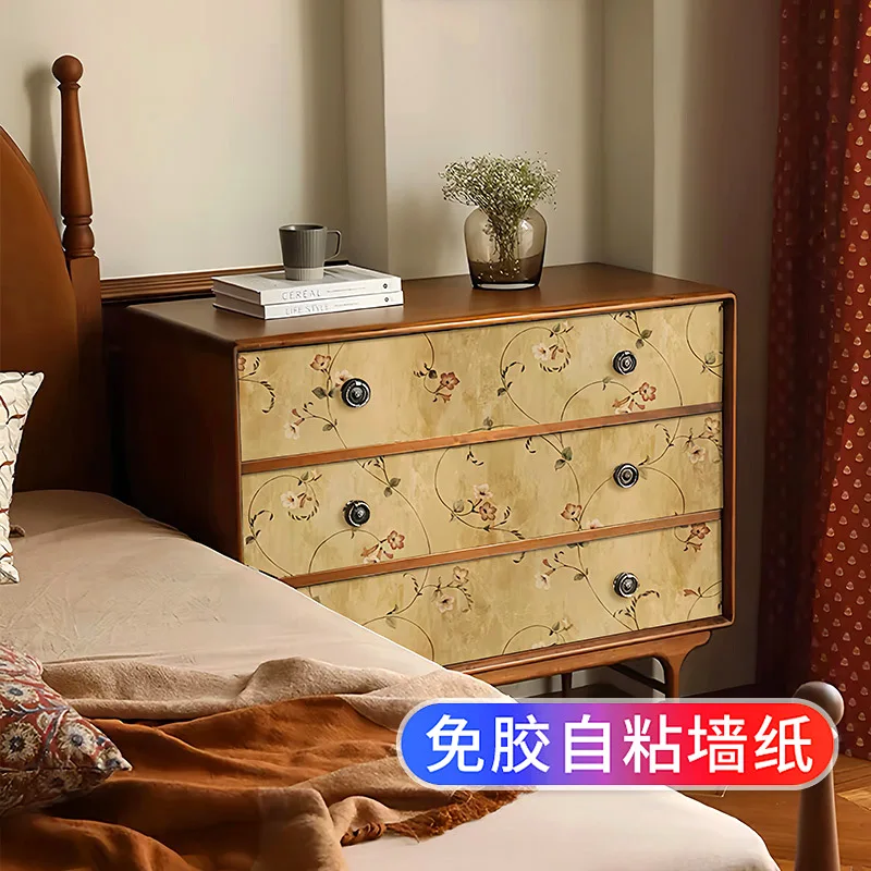 Cabinet Door Stickers Self Adhesive Vintage Retro American Style Furniture Wardrobe Shoe Cabinet 3D Stereo Refurbishment Glass C