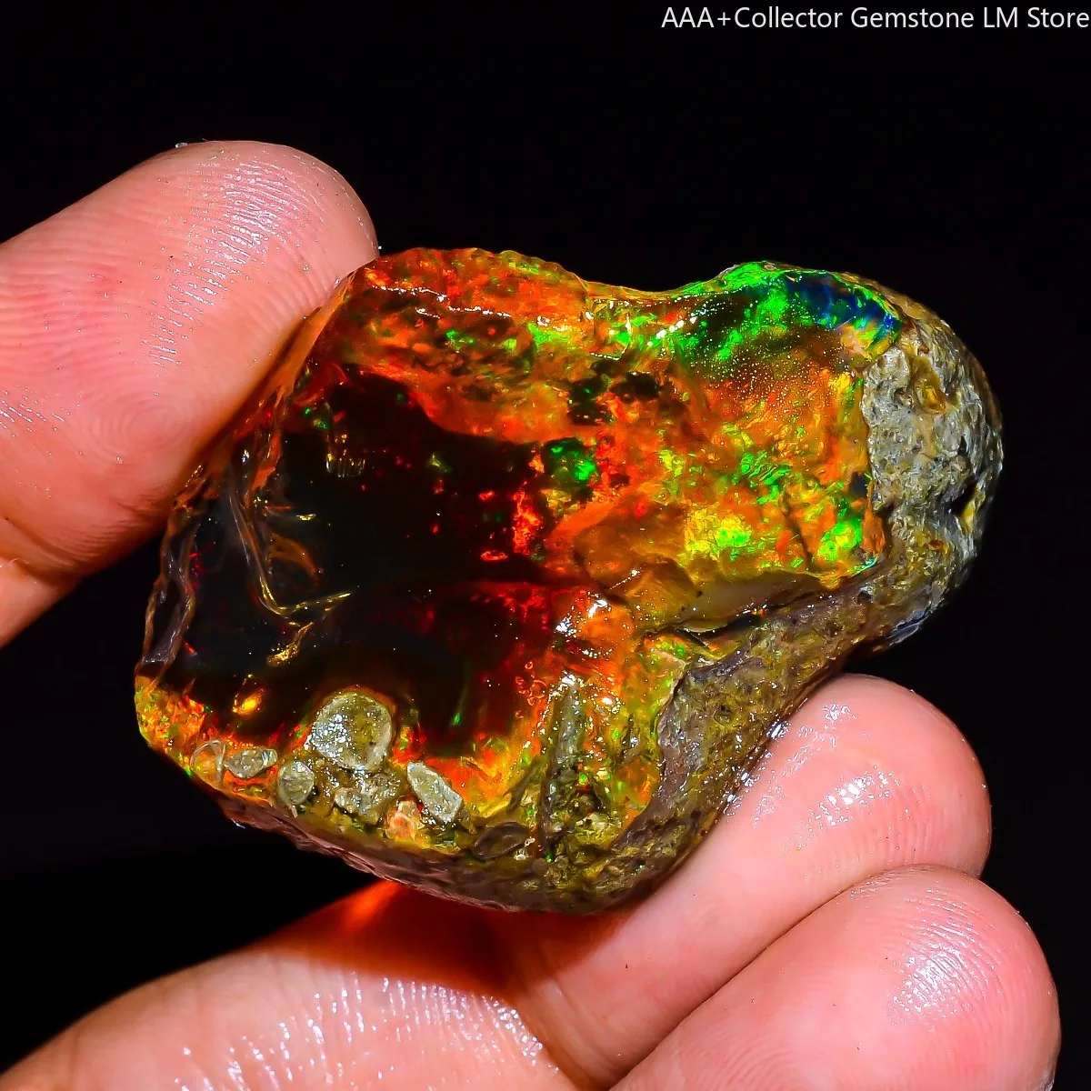 Ethiopian Welo Opal 25-80CT Rough Fire Opal Loose Stone Pendant Making Randomly Selected One