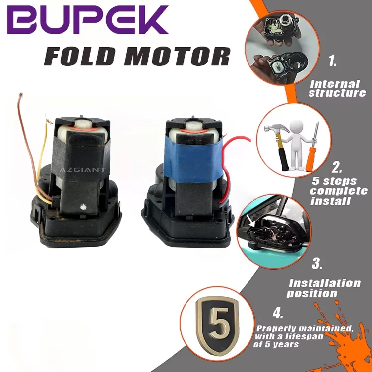 BUPEK Car Rearview Mirror Fold Motor Assembly For Fiat Scudo Peugeot 308 308CC Left/Right Side Car Mirror Accessories